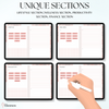 All in One Digital Planner - Daily, Weekly, Monthly Planner (Red-theme)